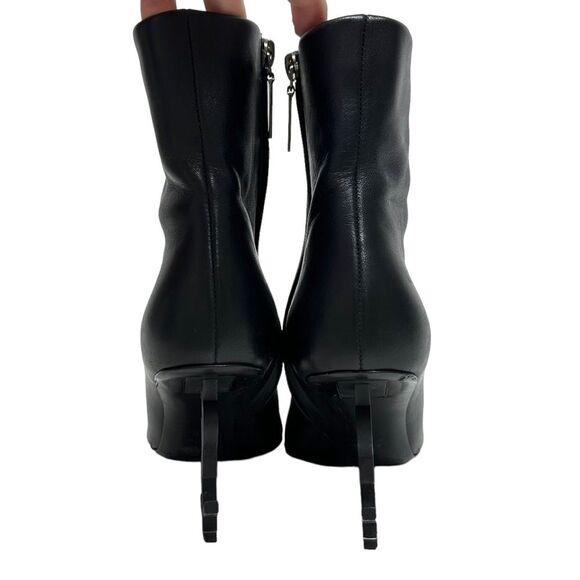 YSL Yves Saint Laurent OPYUM Logo Heel Boots Ankle Booties Black 36 5.5 6 - Picture 5 of 15